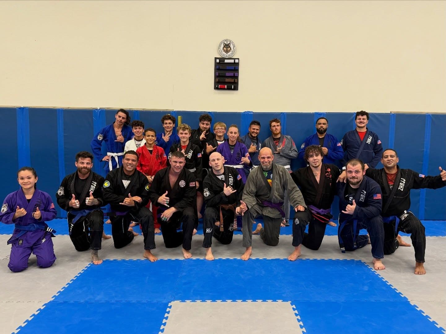 Vykyng Martial Arts Club students and coaches together on the mats